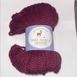 Plymouth Yarn Baby Alpaca Grande in Burgundy 4 skeins color 2020